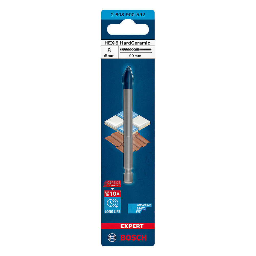 Broca Expert 8x90mm Hex-9 Hard Ceramic Prata Bosch