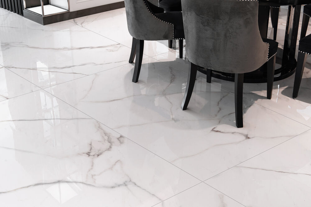Piso Cerâmico Calacata Cristal Retificado Polido 61x116cm Ilhabella