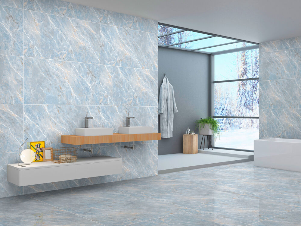 Piso Cerâmico Aspen Azul Mar Retificado Polido 61x116cm Ilhabella