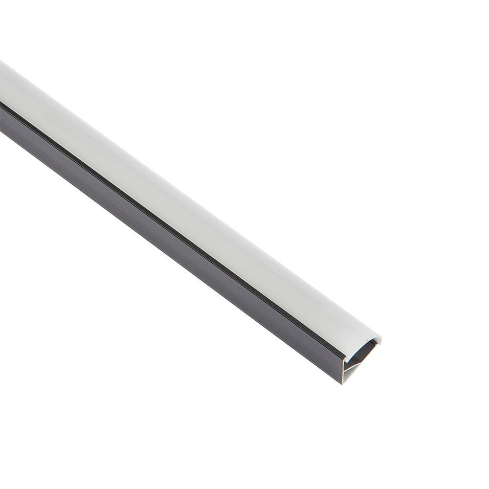 Perfil de Alumínio para Fita de LED 90° 2M Preto Vitralux