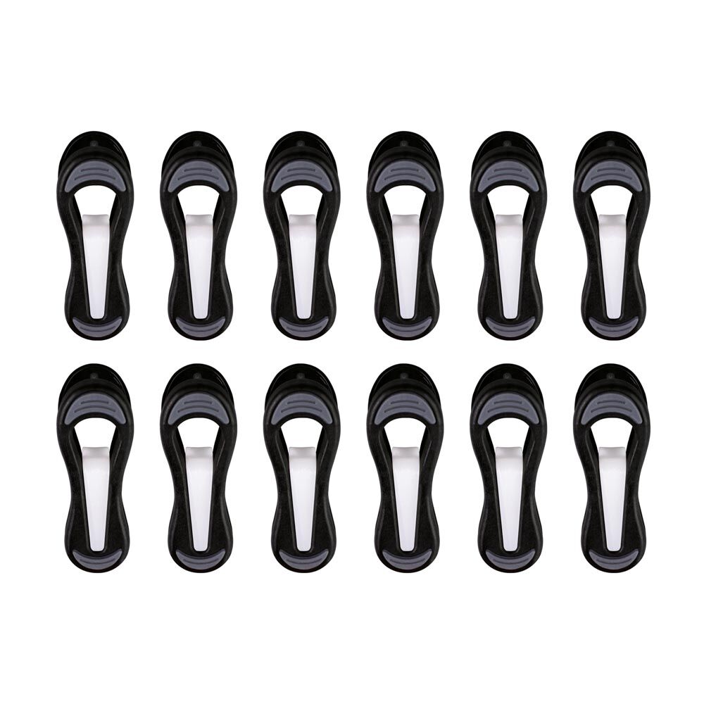 Prendedor de Roupa 12 Peças Emborrachado Preto Mor