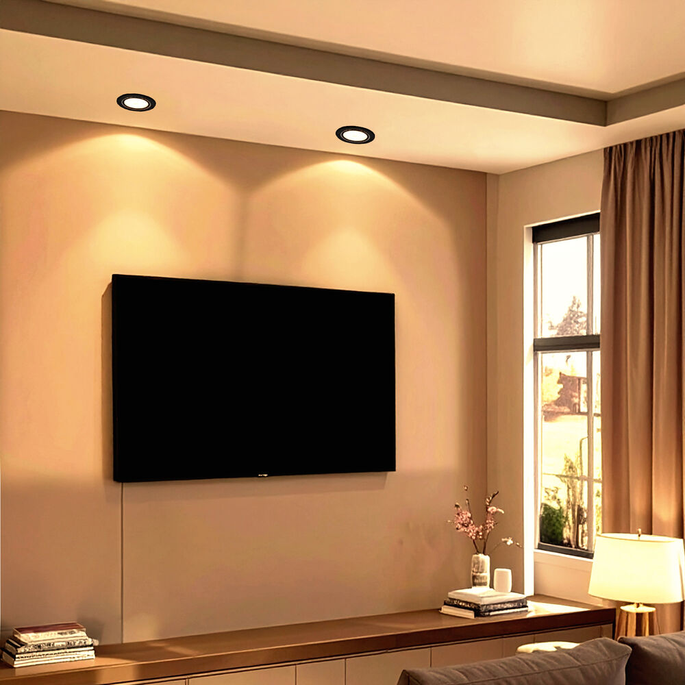 Spot LED Embutir 5W Preto 3000K Bivolt Vitralux