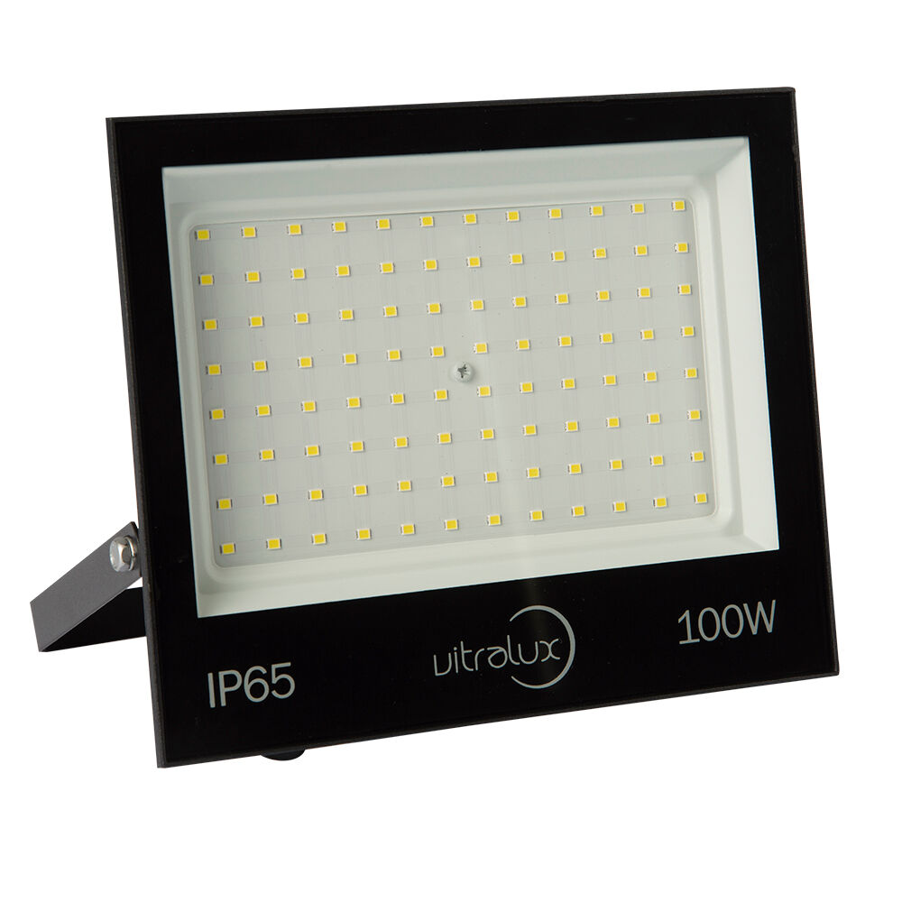Refletor LED 100W Preto 6500K Bivolt Vitralux