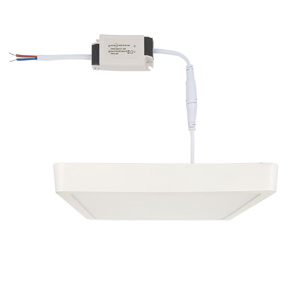 Painel LED Sobrepor Quadrado 18W Branco 3000K Bivolt Vitralux