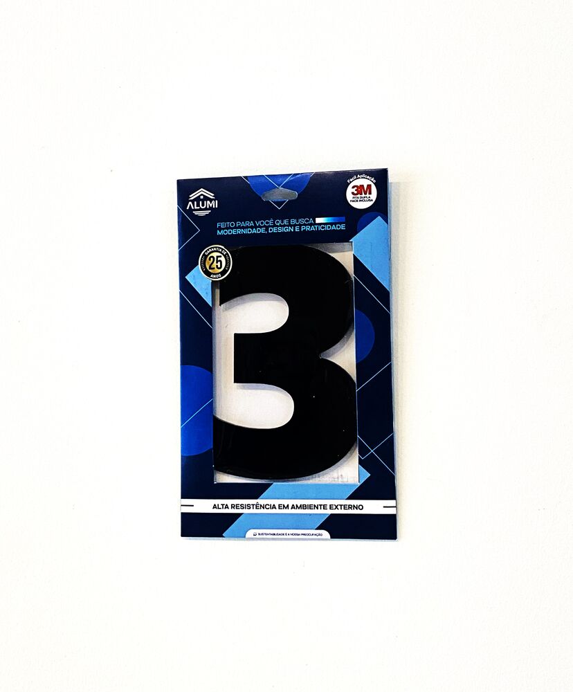 Numero Residencia 13cm Acm 3 Preto Kami Acrilicos