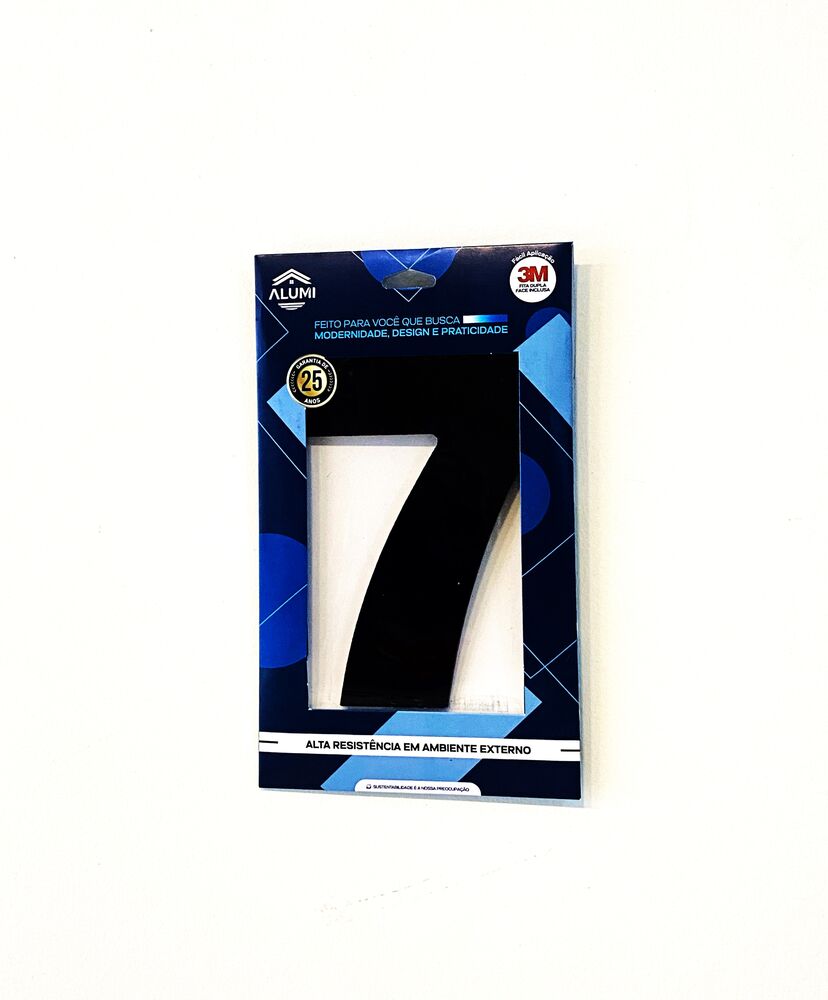 Numero Residencia 13cm Acm 7 Preto Kami Acrilicos