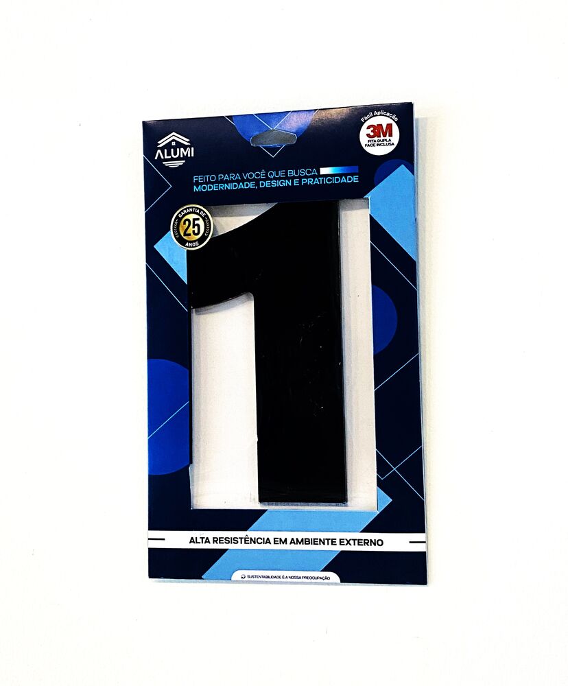 Numero Residencia 13cm Acm 1 Preto Kami Acrilicos