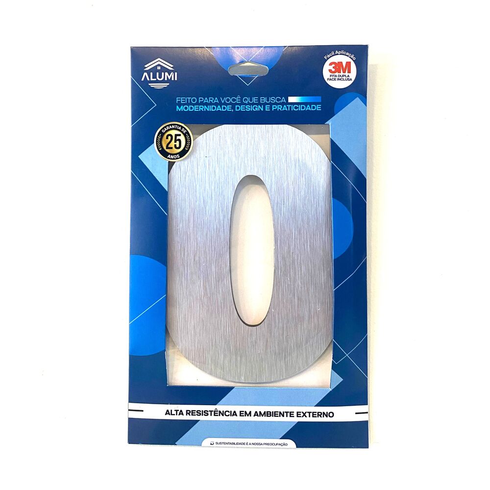 Numero Residencia 13cm Acm 0 Prata Esc Kami Acrilicos