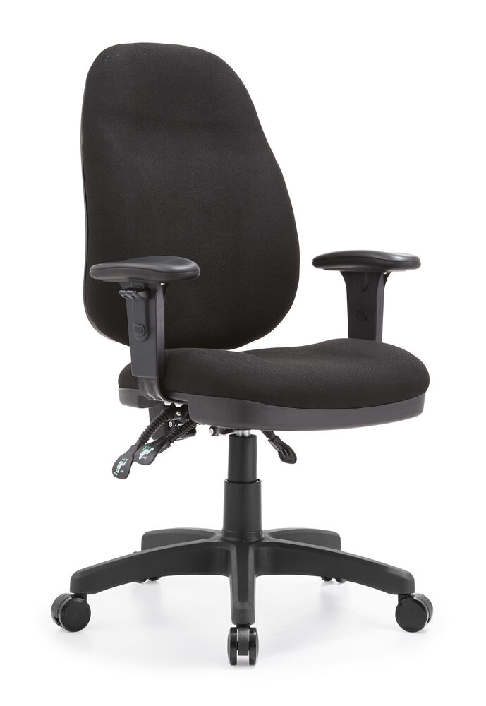 Cadeira de Escritório com Braços Hestia Preto Diagonal