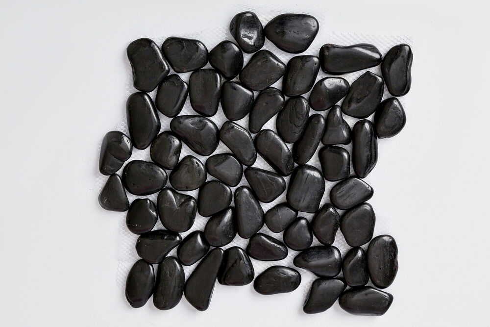 Seixo Polido Preto Brilho 30,5x30,5cm Glass Mosaic