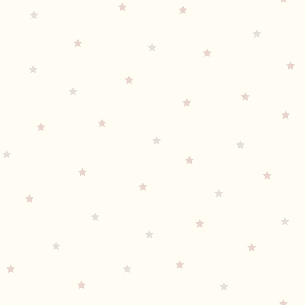 Papel Parede Estrelinhas Bege Rosa 51cmx10m Tokfix