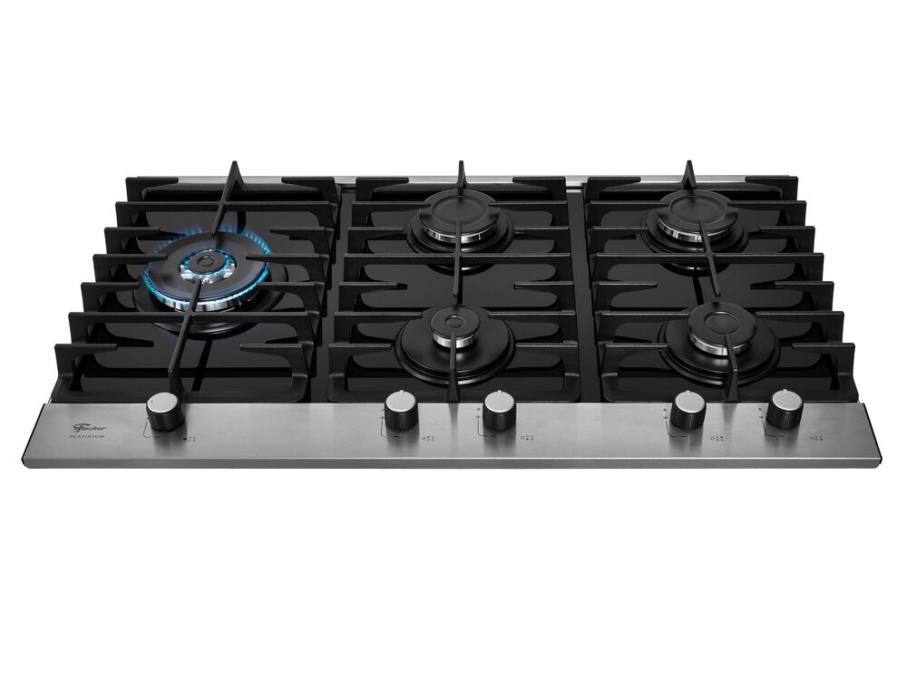 Cooktop Gás 5 Bocas Embutir Preto Bivolt Fischer