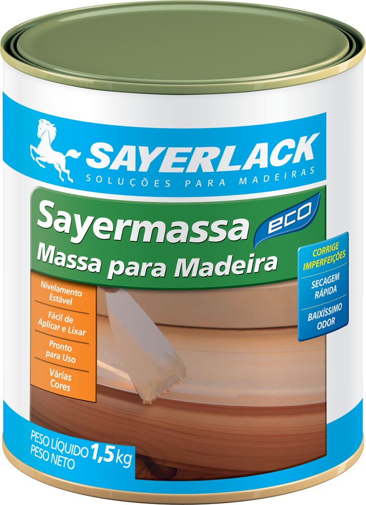 Massa para Madeira 1,5kg Sayermassa Branco Sayerlack
