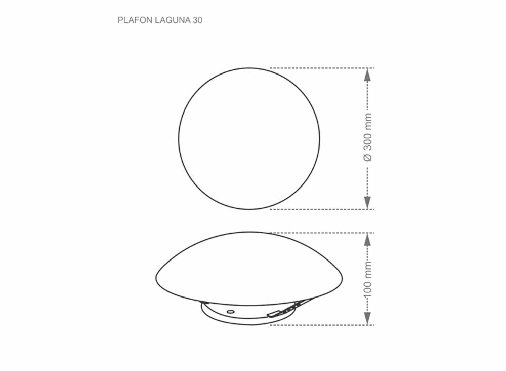 Plafon Branco 30cm E27 Laguna Branco Bivolt Taschibra