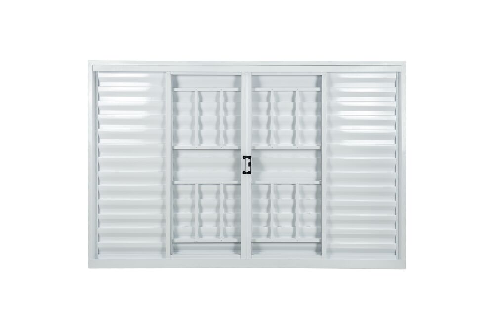 Janela Veneziana de Correr Alumínio 1,00M X 1,50M 6 Folhas Standart Branca com Grade CRV
