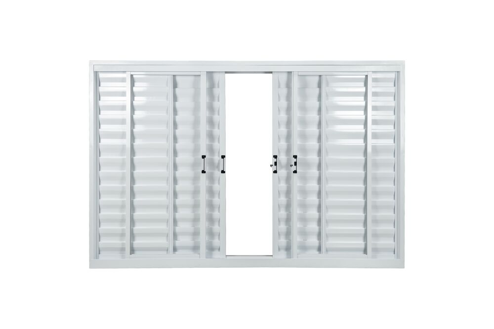 Janela Veneziana de Correr Alumínio 1,00M X 1,20M 6 Folhas Standart Branca CRV