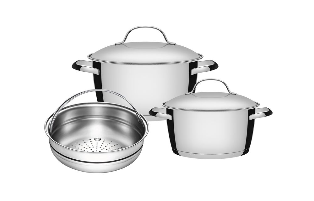 Jogo de Panelas Inox Allegra 3 peças Tramontina