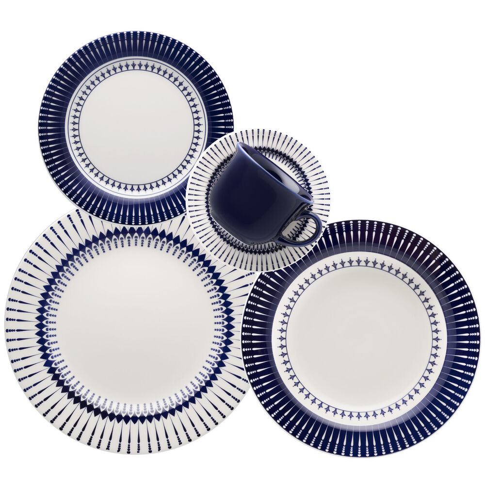 Jogo de Jantar Donna Azul/Branco 20PCS Oxford