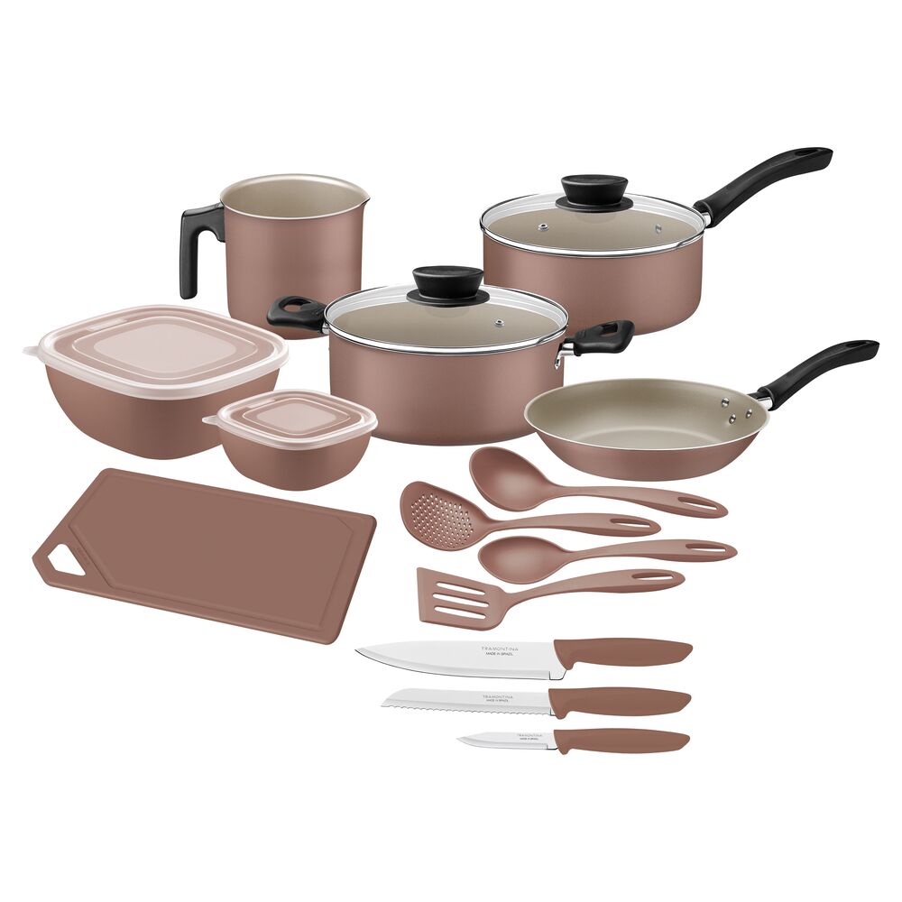 Kit Cozinha Lins 14 peças Moca Tramontina