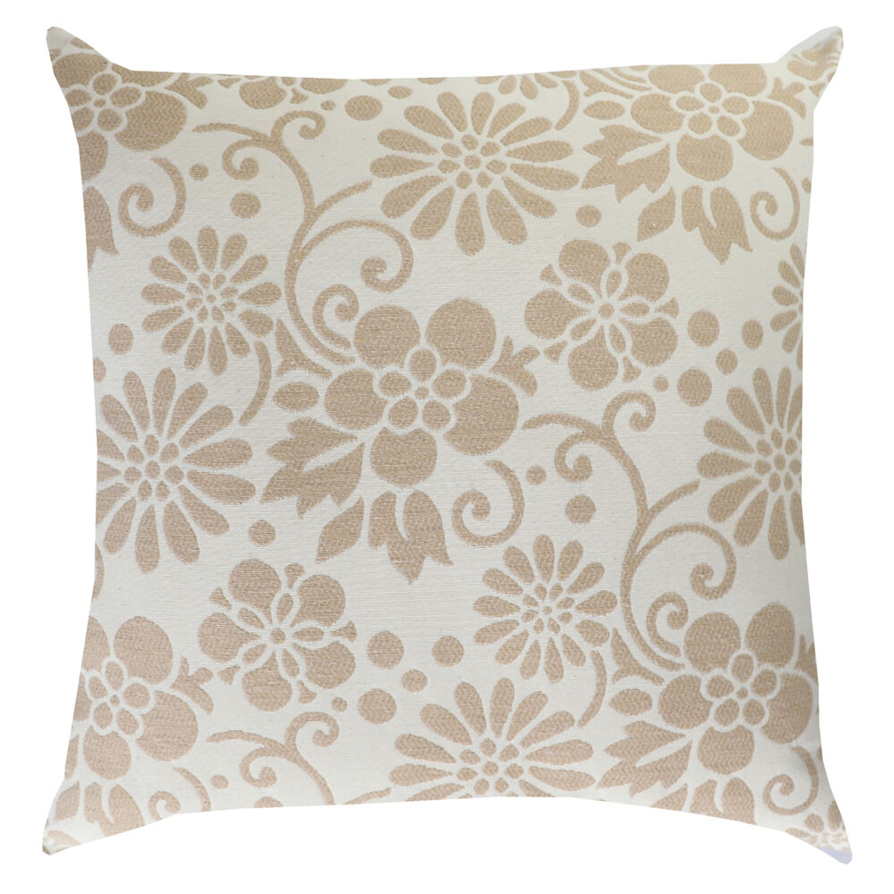 Almofada 43CM X 43CM Prada Flores Kaqui Diagonal