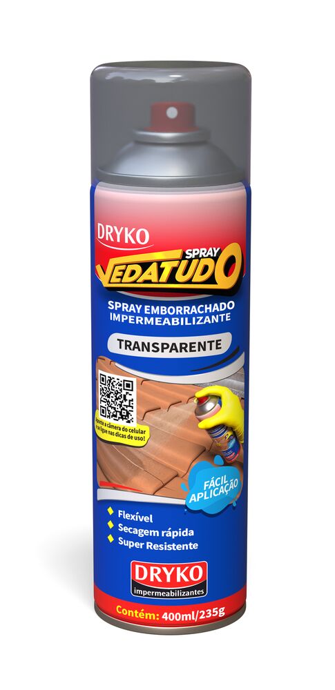 Spray Vedatudo Emborrachado Transparente 400ml Dryko