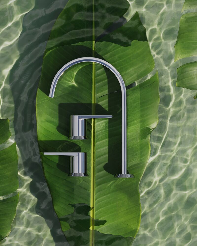 Misturador Bica Alta Leaf Curv Cromado 1/4 Volta Kohler