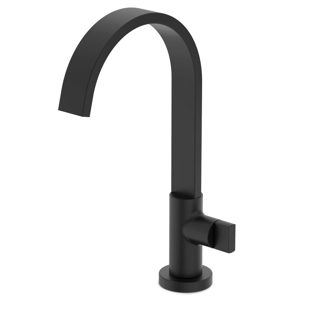 Torneira Lavatório Bica Alta Flow Preto Matte 1/4 Volta Celite