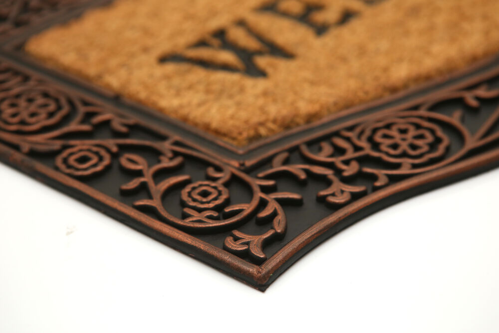 Capacho Fibra de Coco Welcome Bege 45x75cm Kapazi