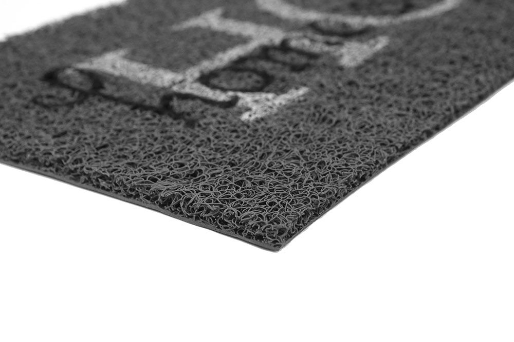 Capacho Vinil Home Sweet Home Cinza Grafite 30x70cm Kapazi