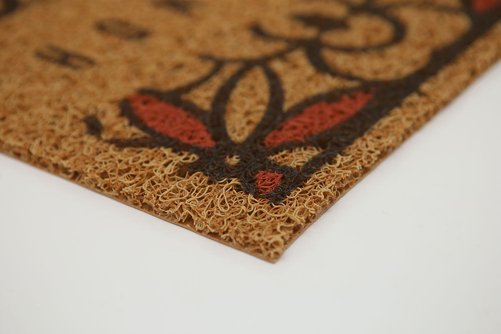 Capacho Vinil Terral Flores Bege 40x75cm Kapazi