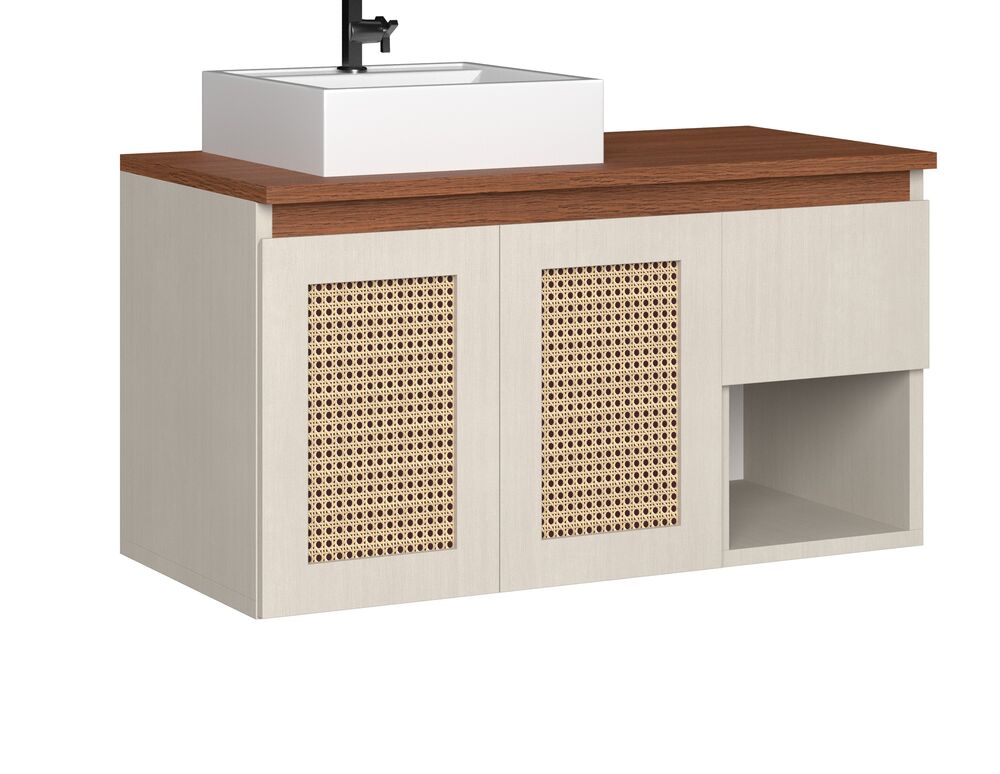 Gabinete para Banheiro 90CM Carrara Cinamomo C-Linea