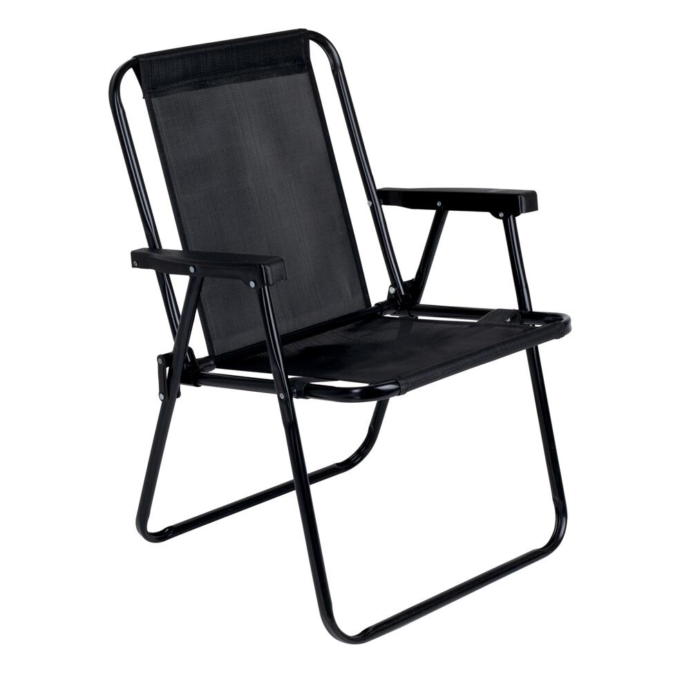 Cadeira de Praia Ferro 110kg Alta Preta Mor