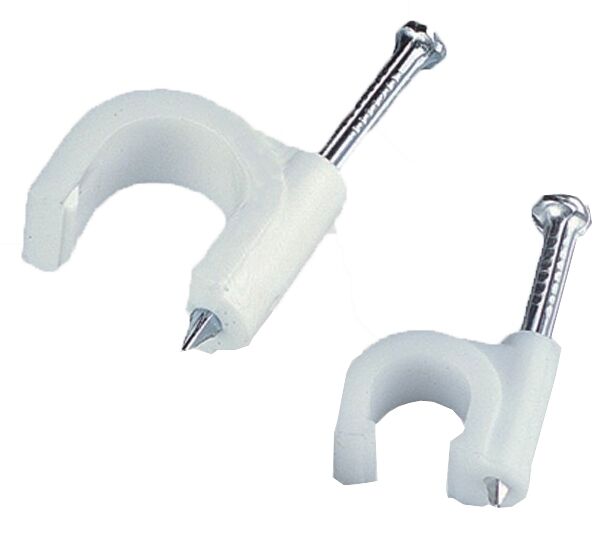 Fixador de Fio Coaxial 8mm Branco 10 Peças Bemfixa