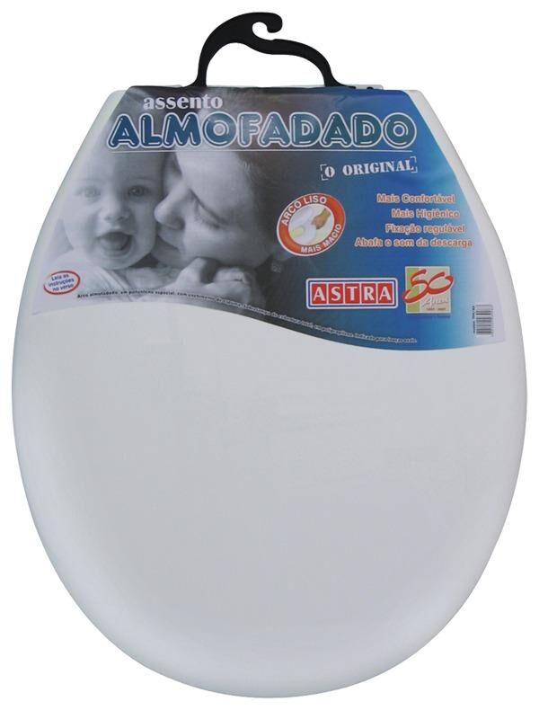 Assento Sanitário Poliéster Almofadado Convencional Bege Claro Astra