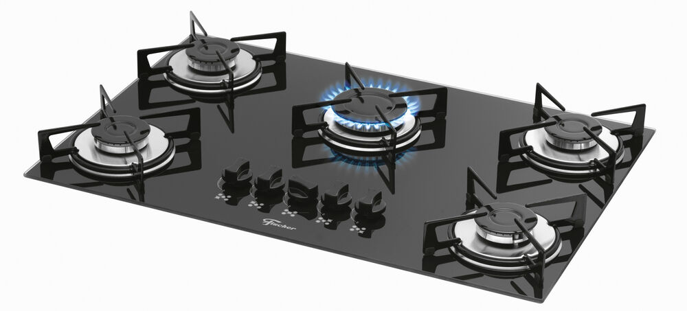 Cooktop a Gás 5 Bocas Ébano Preto Fischer