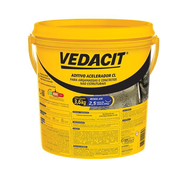 Aditivo Acelerador CL 3,6kg Rápido Vedacit