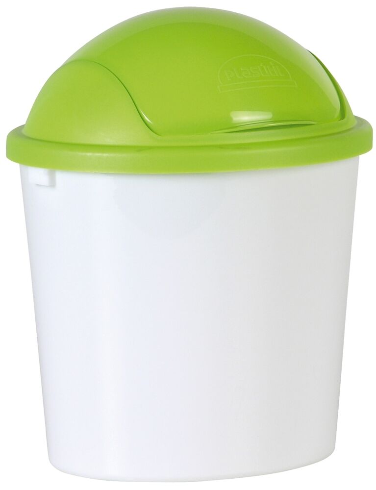 Lixeira de Plástico Plasútil Flip Top com Tampa 2,6L Branca