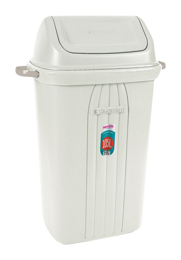 Lixeira de Plástico Basculante 105L Sanremo Creme