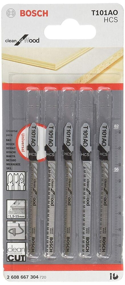 Lâmina de Serra Tico-Tico para Madeira T101AO 83mm 5 Peças Bosch