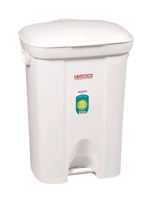 Lixeira de Plástico com Pedal 72L Sanremo Casablanca Branca
