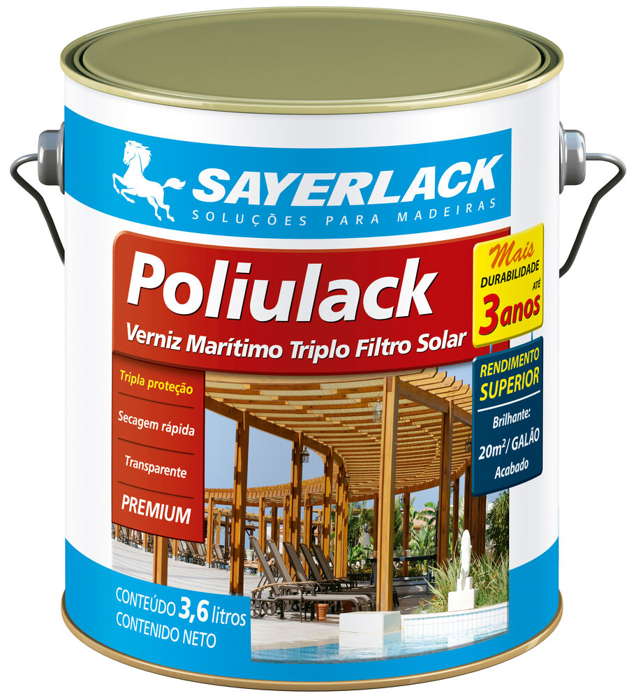 Verniz Triplo Filtro 3,6L Poliulack Brilhante Sayerlack