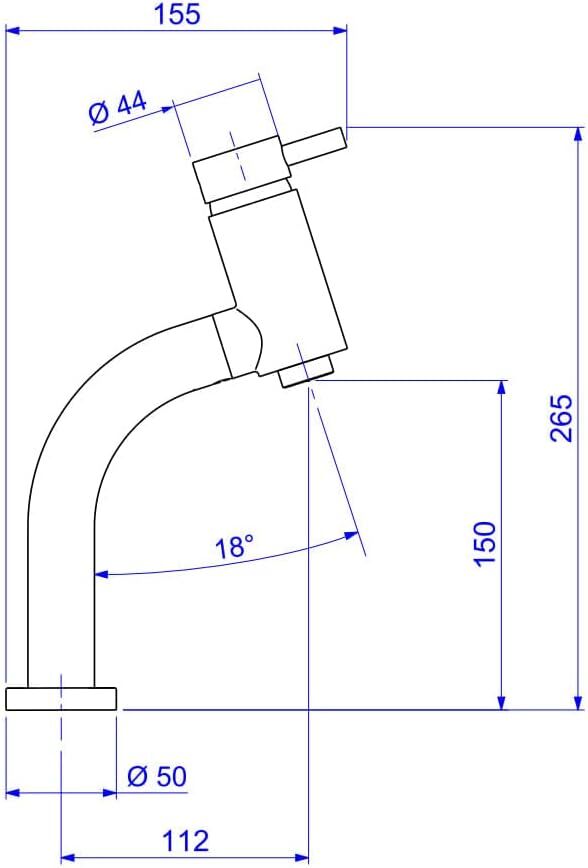Torneira Misturador Monocomando para Banheiro de Mesa Bica Baixa 1/2