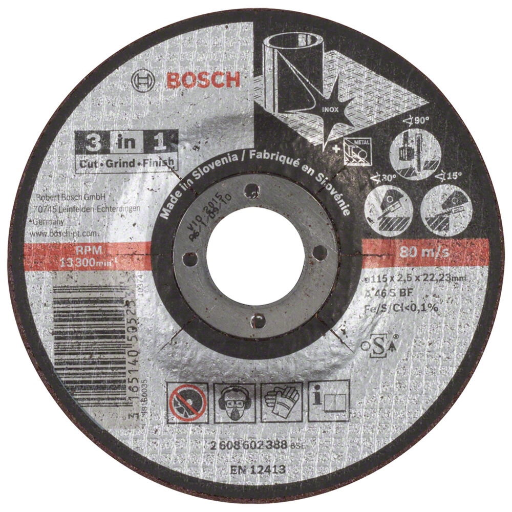 Disco de Corte para Metal 3 em 1 Grão 30 115x2,5mm Bosch