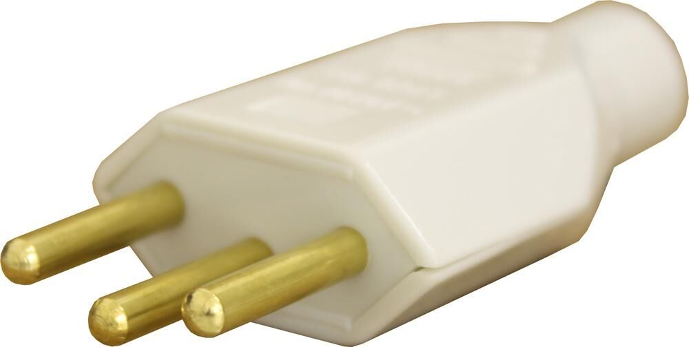 Plugue Macho Fame 1 Módulo 2P+T 10A 250V~ Cinza