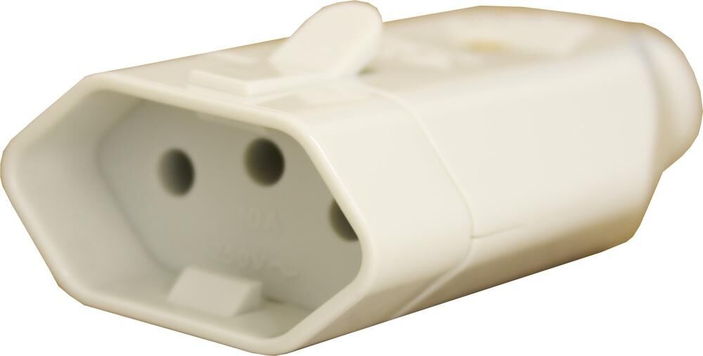 Plugue Fêmea Fame 1 Módulo 2P+T 10A 250V~ Cinza