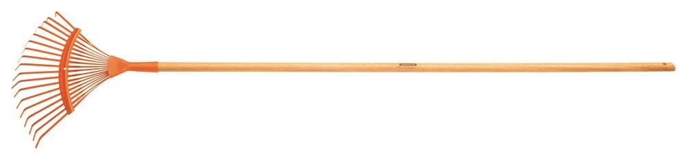 Vassoura de Jardim Metal Fixa 22 Dentes com Cabo Laranja Tramontina