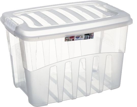 Caixa Organizadora Trava/Tampa Gran Box Plasútil 56L 55,5x40,3x36,5cm Transparente