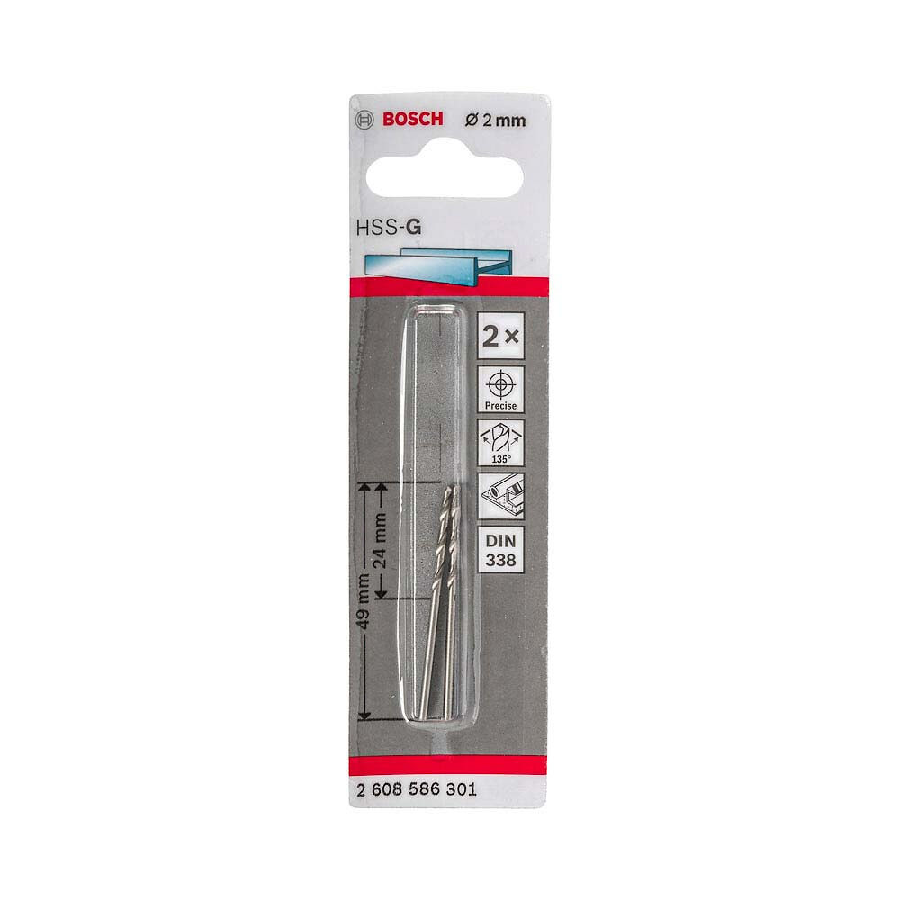 Broca Aço Rápido HSS-G DIN 338 para Metais 2x24mm Bosch