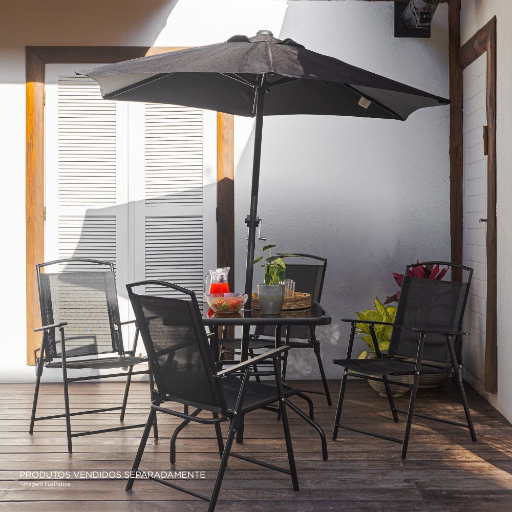 Conjunto de Jardim Atenas 6 Peças Preto Fascino