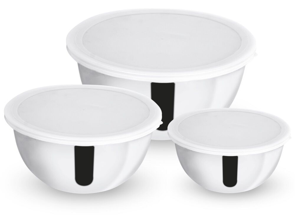 Jogo de Tigelas Casa&Ideia Inox com Tampa 3 Peças